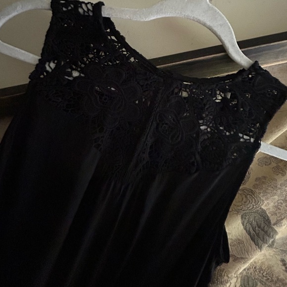 Johnny Was 4 Love & Liberty Black Silk & Lace Dress SZ Small - Picture 6 of 10